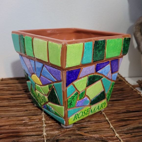 Ceramic Teleflora Mosaic Square Planter - Picture 5 of 7